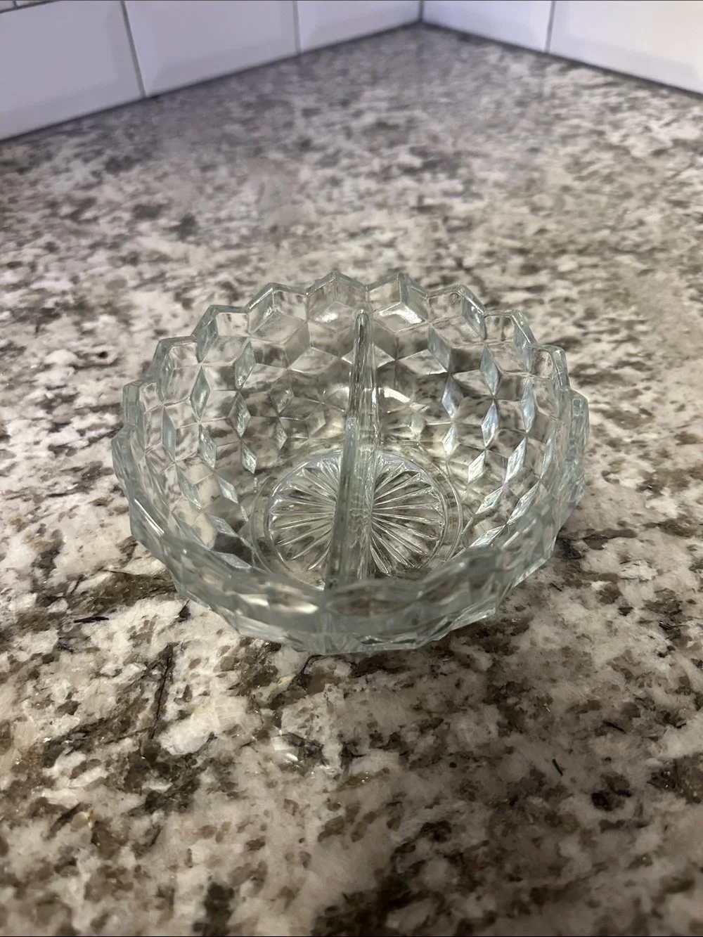 Fostoria  American Cube Divided Dish